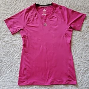 Adidas bright pink workout top